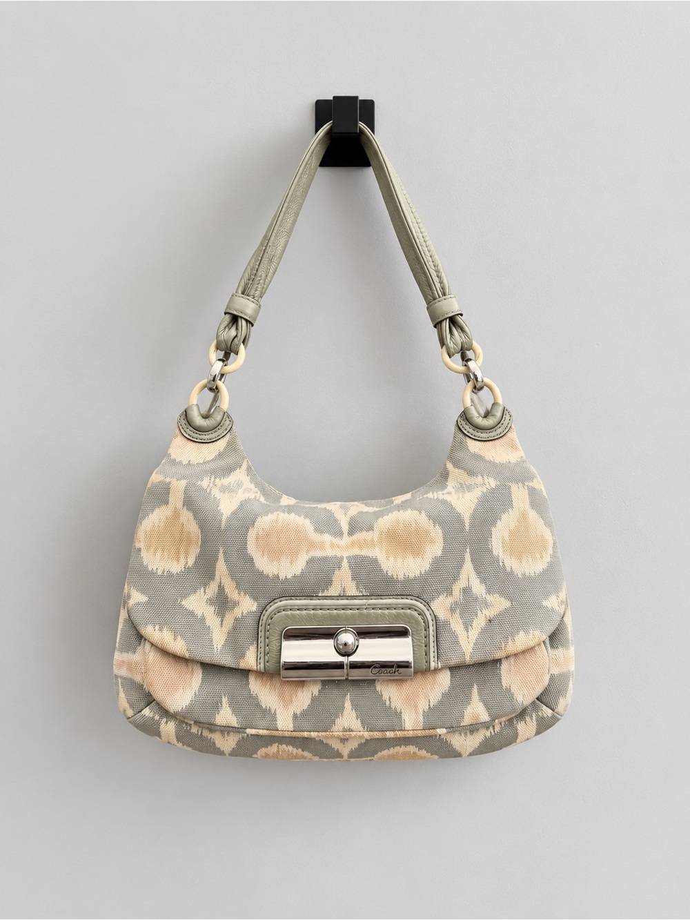 Coach Kristin Shimmer Ikat Op Art Signature Small Hippie Hobo Bag Style 17083